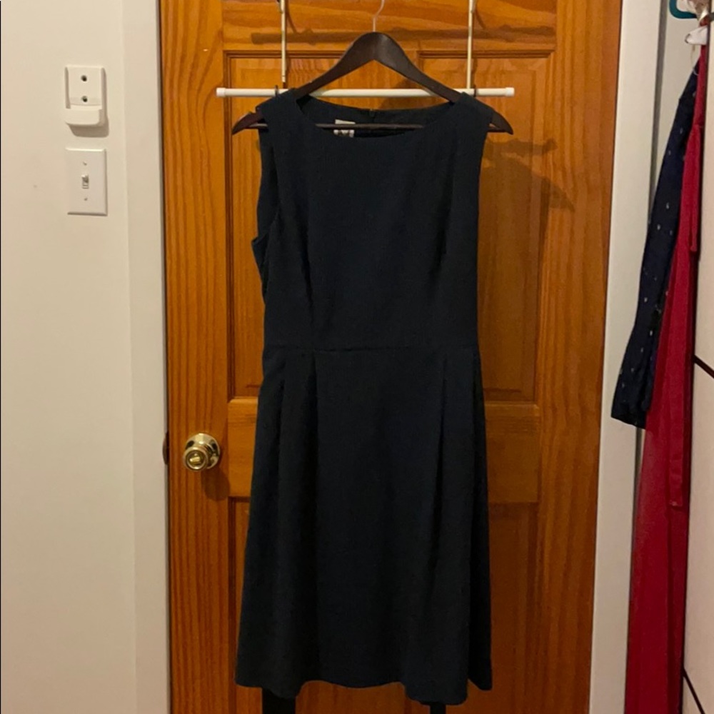 Causal black and navy stripe dress